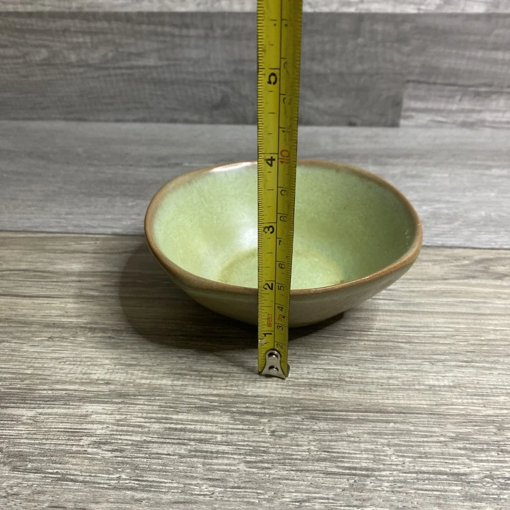 Frankoma 5XS Plainsman Green Brown Prairie Pottery Fruit Dessert Berry Bowl